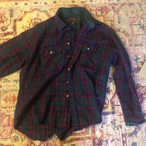 Vintage Red, Green and Blue Flannel